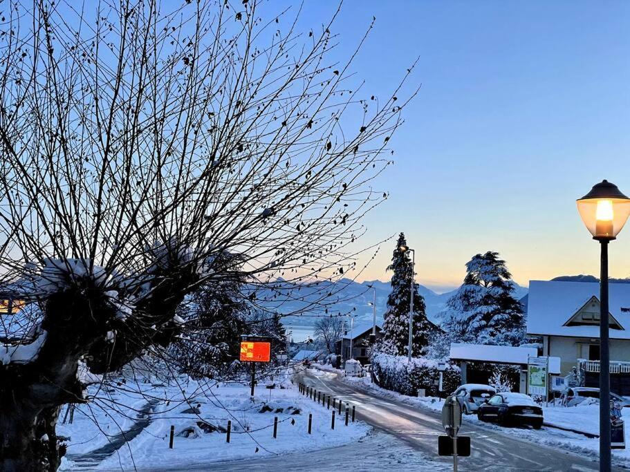Chaleureux Appartement Entre Lac Et Montagne Neuvecelle Buitenkant foto